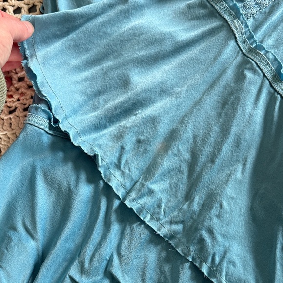 Free People Teal Sleeveless Tunic with Crochet Detail - Picture 4 of 11